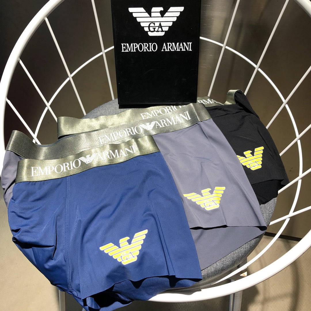 Armani Navy Eagle Detail Boxer Briefs, Box of 3, gallery image 5
