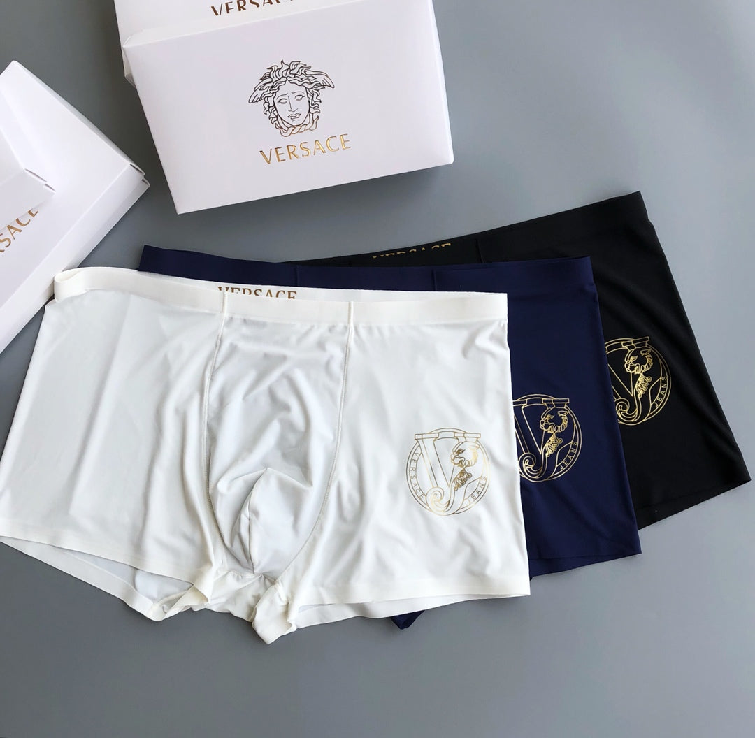 Versace White Blue Black Large Round Motif Boxer Briefs, image 2