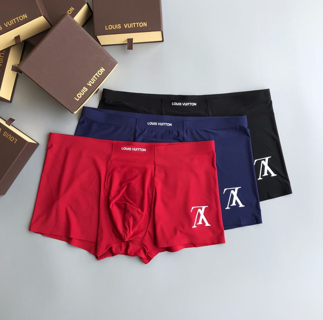 Louis Vuitton Red White Navy Bold Letter Patch Boxer Briefs, image 2