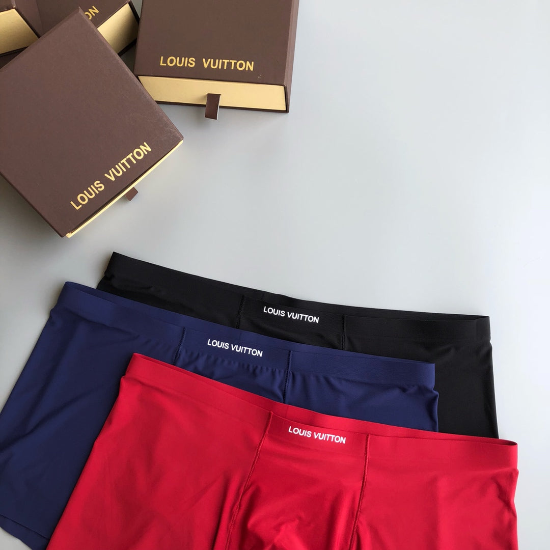 Louis Vuitton Red White Navy Bold Letter Patch Boxer Briefs, image 5