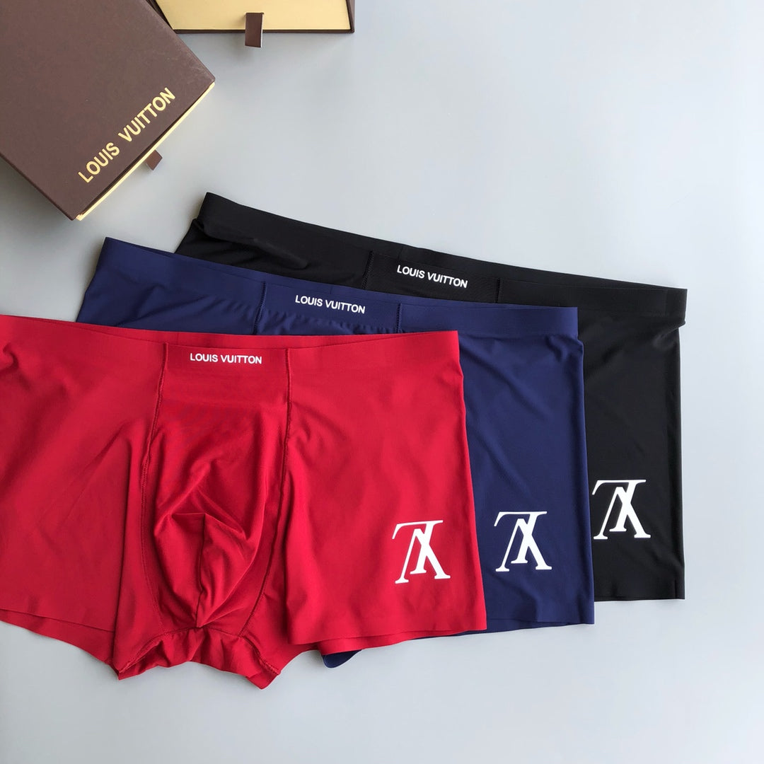 Louis Vuitton Red White Navy Bold Letter Patch Boxer Briefs, image 3