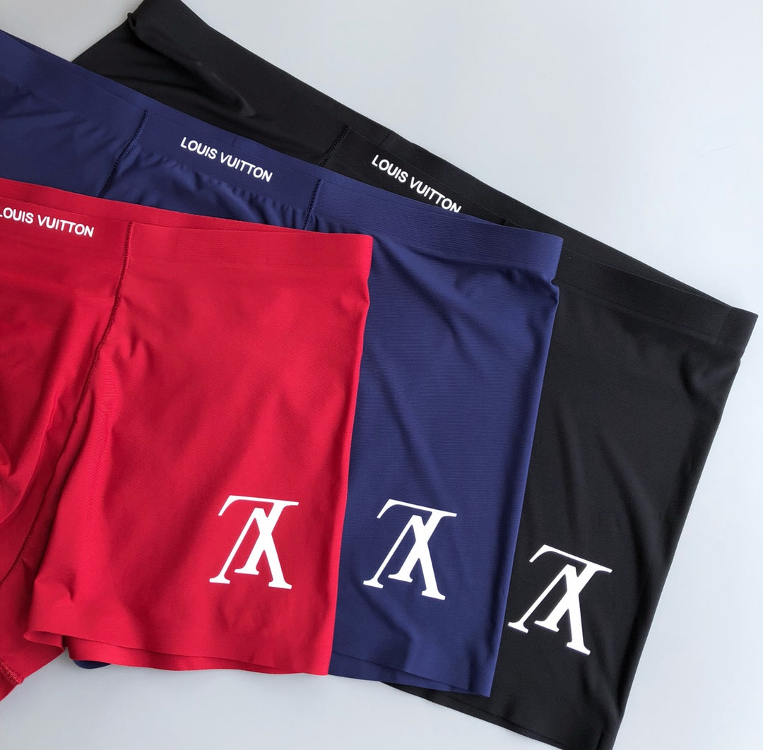 Louis Vuitton Red White Navy Bold Letter Patch Boxer Briefs, image 4