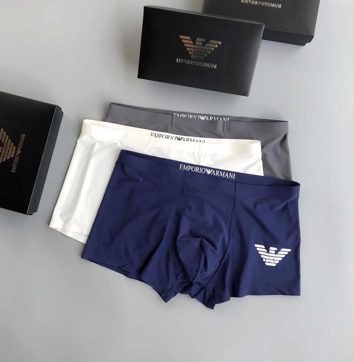 Armani Compact Eagle Motif Boxer Briefs, Box of 3, gallery image 1