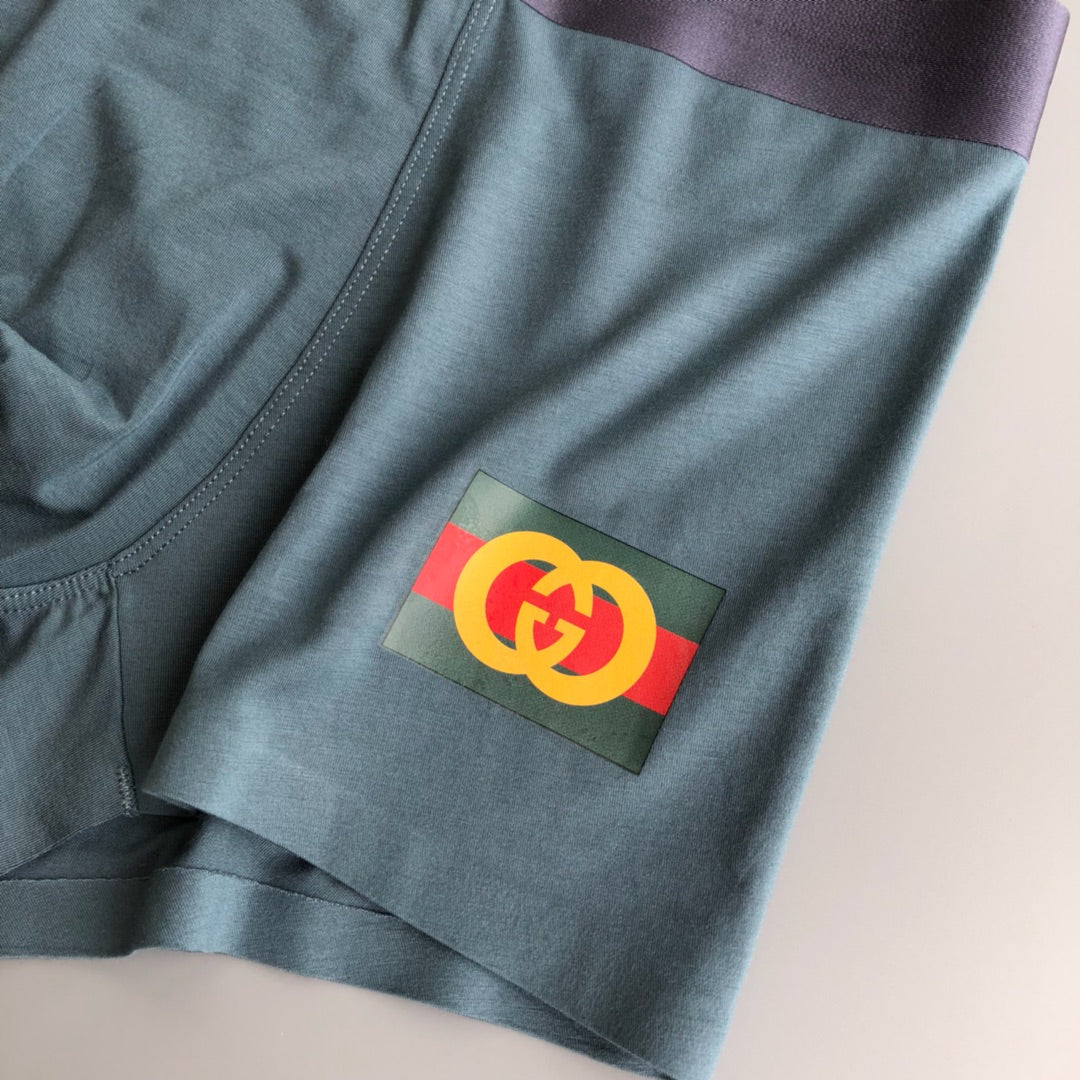 Gucci Teal Burgundy Grey Round Crest Boxer Briefs, image 8