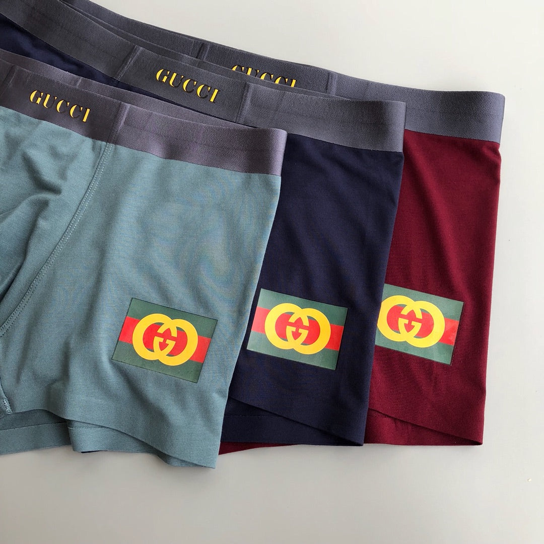 Gucci Teal Burgundy Grey Round Crest Boxer Briefs, image 4