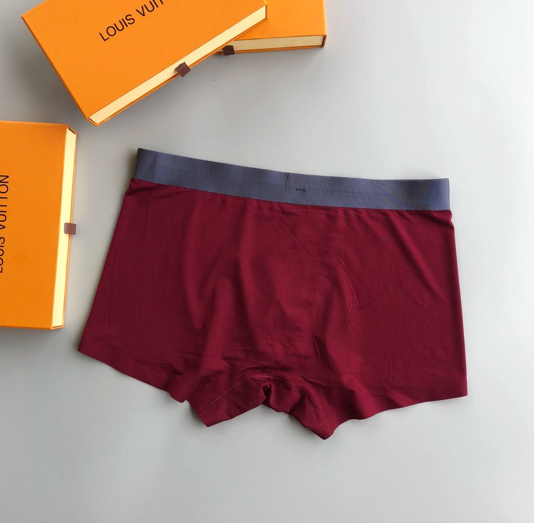 Louis Vuitton Burgundy Grey Navy Geometric Waist Boxer Briefs, image 6
