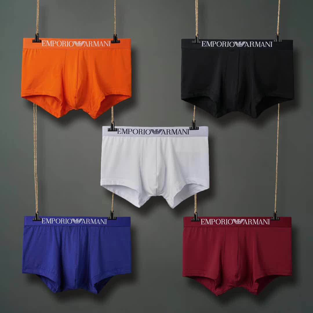 Emporio Armani Orange Black White Flat Lay Boxer Briefs, image 1