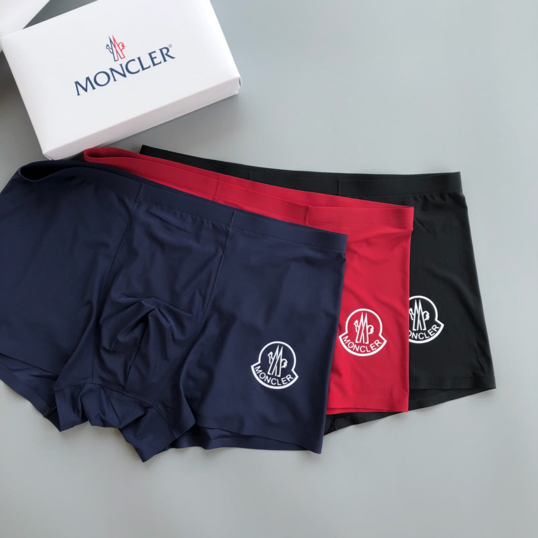 Moncler Navy Red Crest Boxer Briefs, Box of 3, gallery image 1