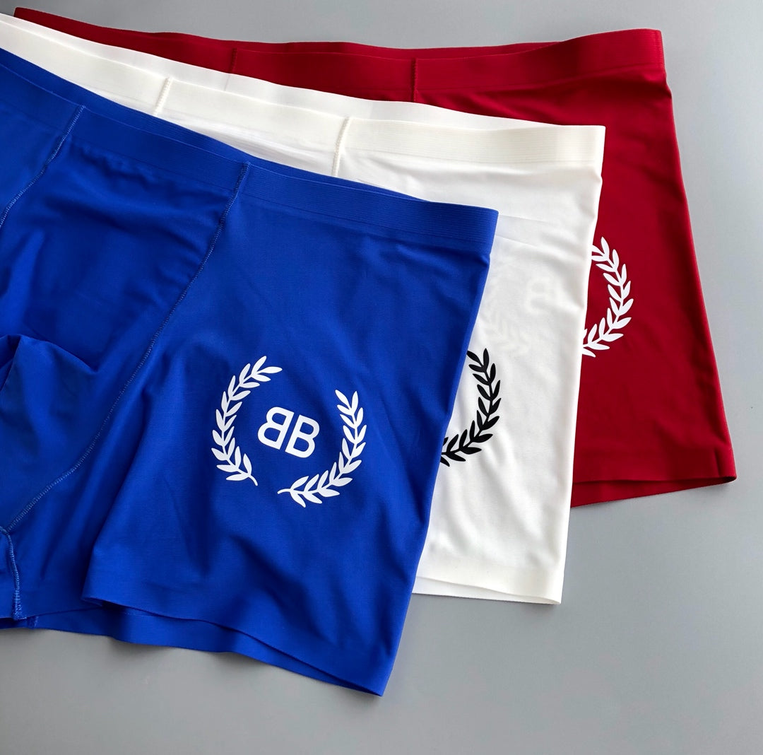 Balenciaga Blue White Burgundy Laurel Letters Boxer Briefs, image 4
