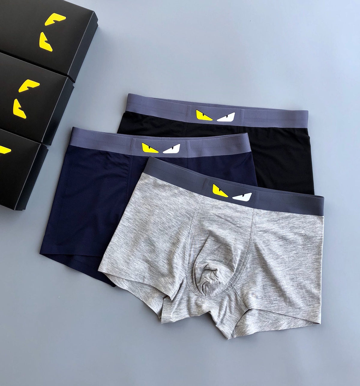 Fendi Grey Dark Stacked Small Eye Waist Boxer Briefs, image 3