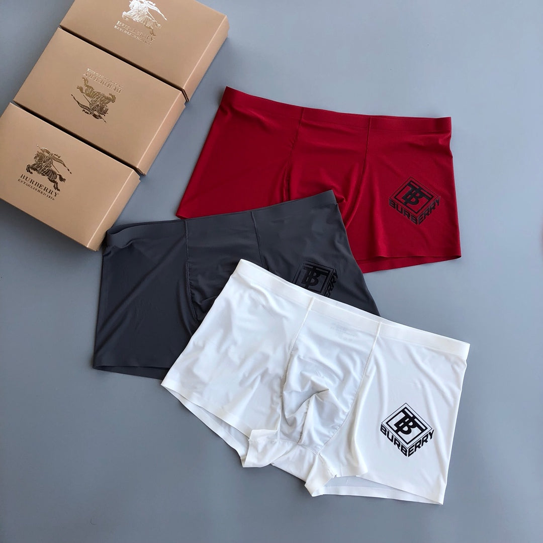 Burberry White Red Grey Geometric Leg Motif Boxer Briefs, image 2