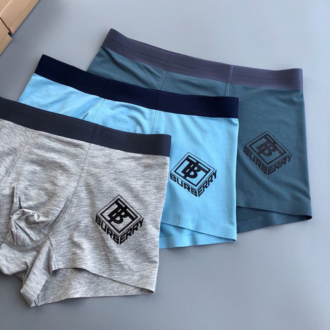 Burberry Grey Blue Teal Small Diamond Patch Boxer Briefs, image 1