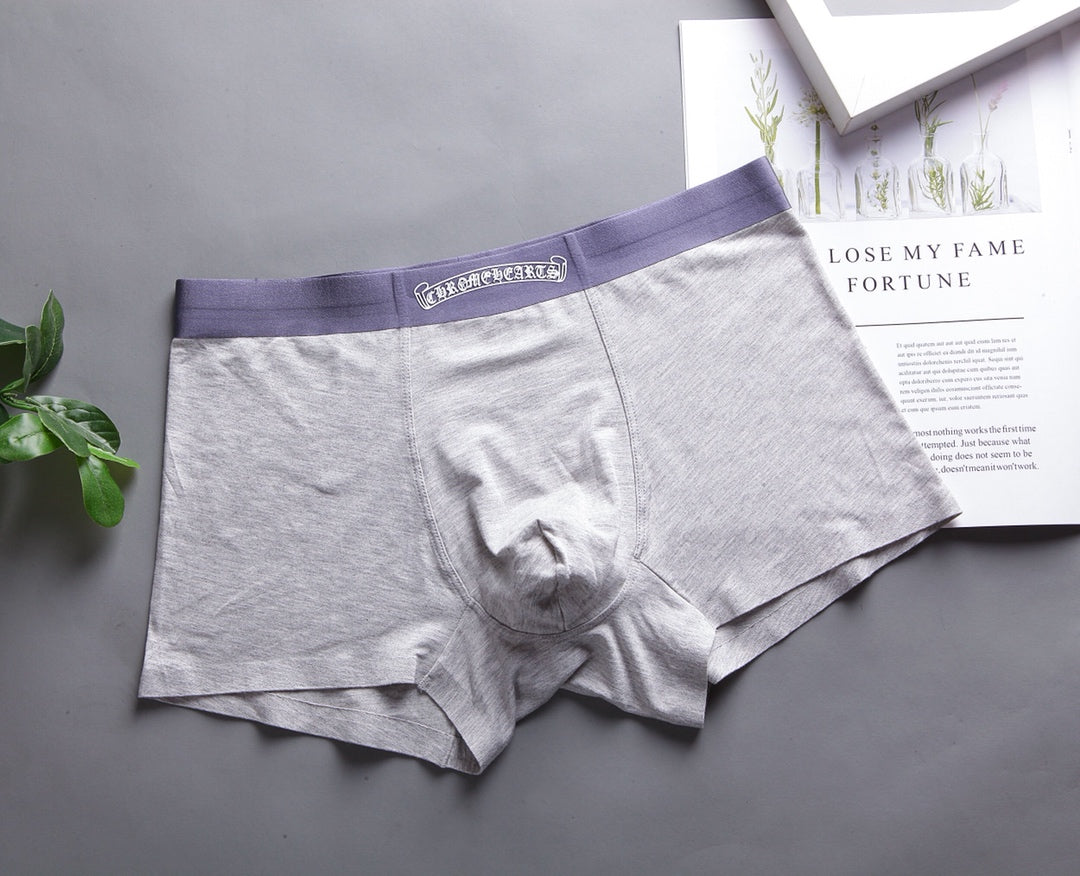 Chrome Hearts White Grey Purple Plain Contrast Waist Boxer Briefs, image 3