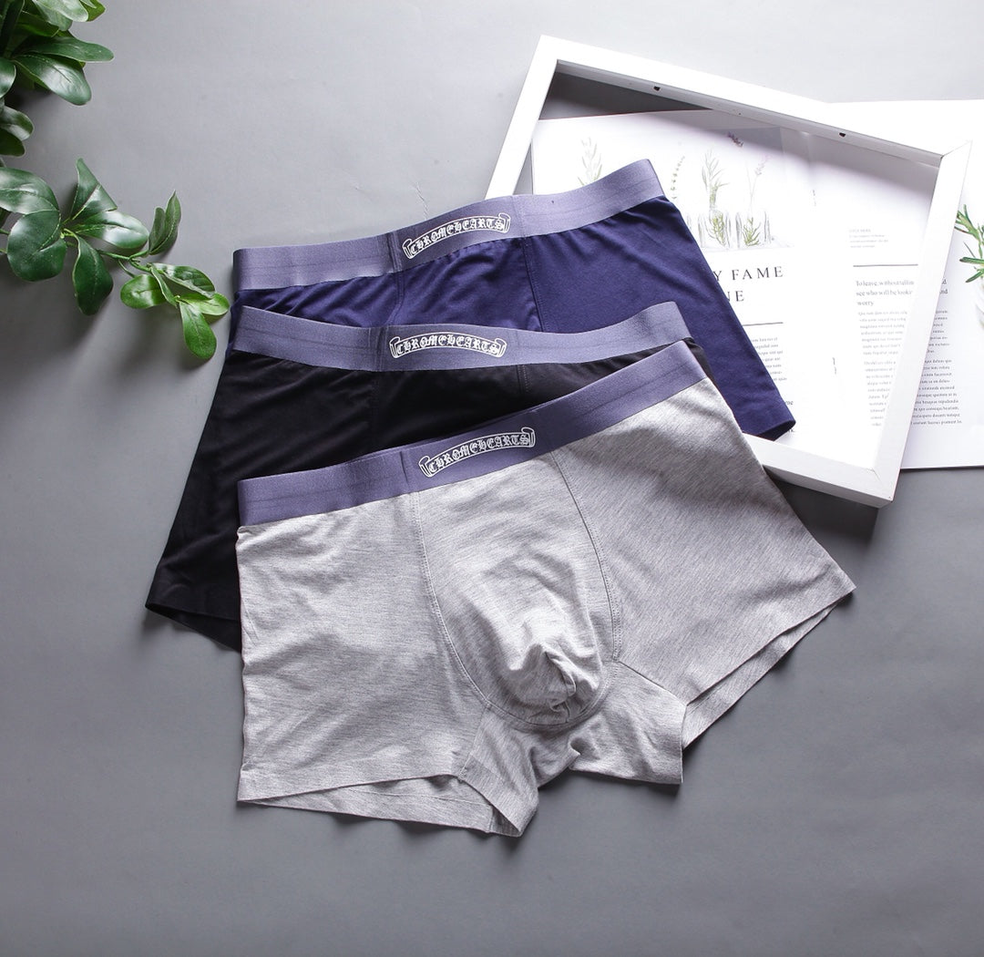 Chrome Hearts White Grey Purple Plain Contrast Waist Boxer Briefs, image 1