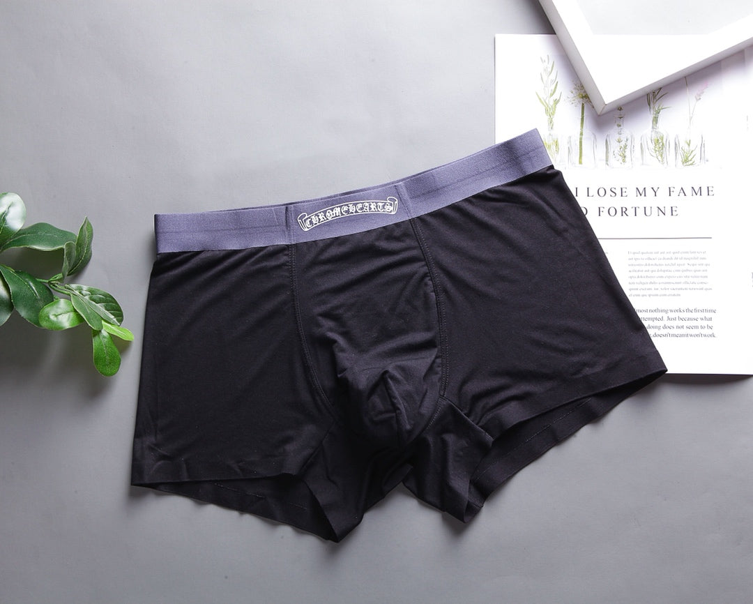 Chrome Hearts White Grey Purple Plain Contrast Waist Boxer Briefs, image 4