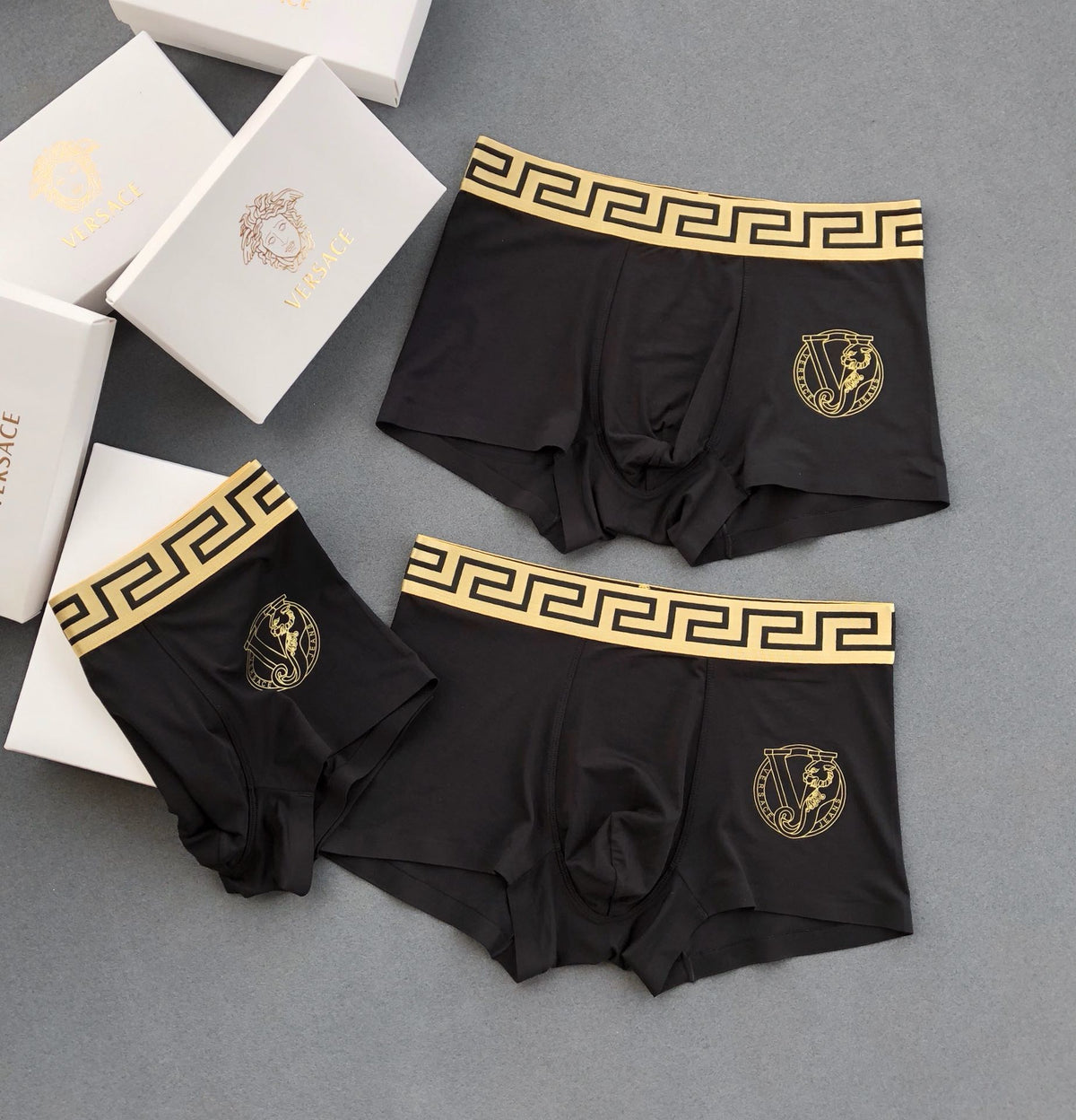 Versace Black Gold Key Round Face Boxer Briefs, image 3