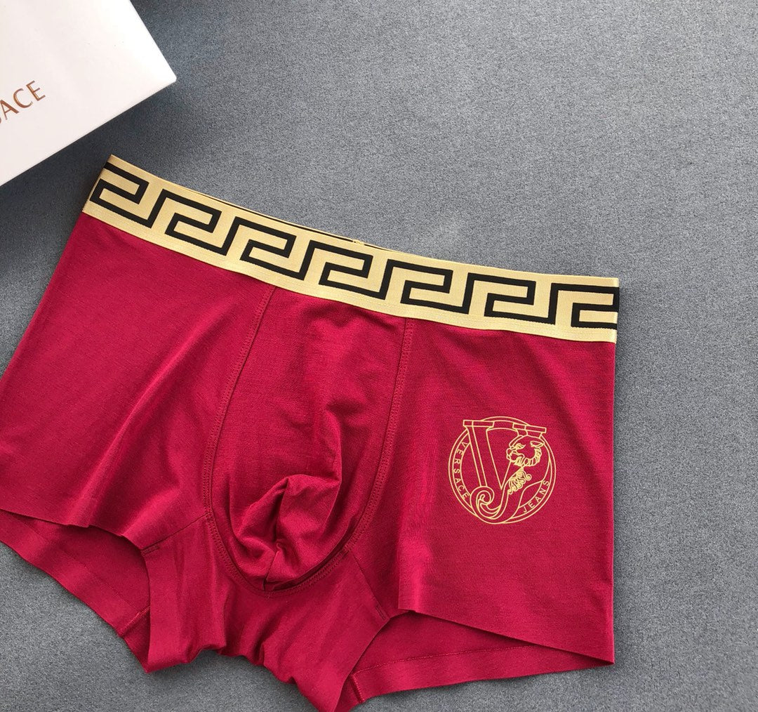 Versace Red Gold Triple Greek Bands Boxer Briefs, image 6