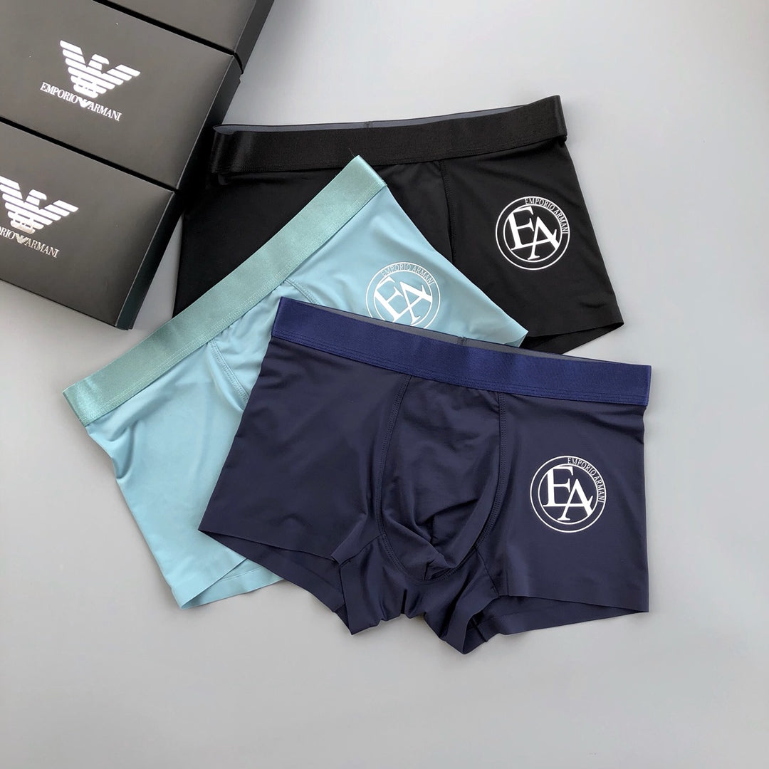 Armani Circular Letter Emblem Boxer Briefs, Box of 3, gallery image 2
