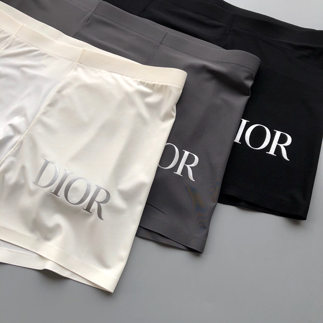 Dior Grey Red Navy Large White Letters Boxer Briefs, image 3