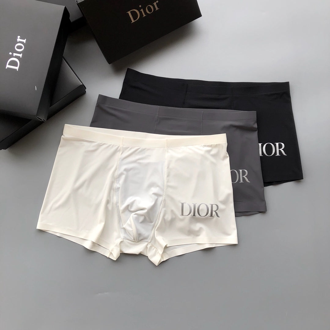 Dior Grey Red Navy Large White Letters Boxer Briefs, image 4