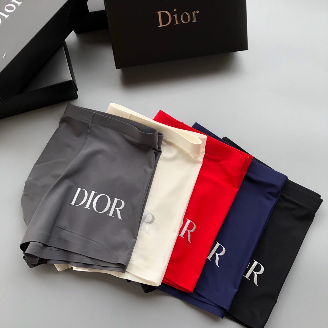 Dior Grey Red Navy Large White Letters Boxer Briefs, image 1