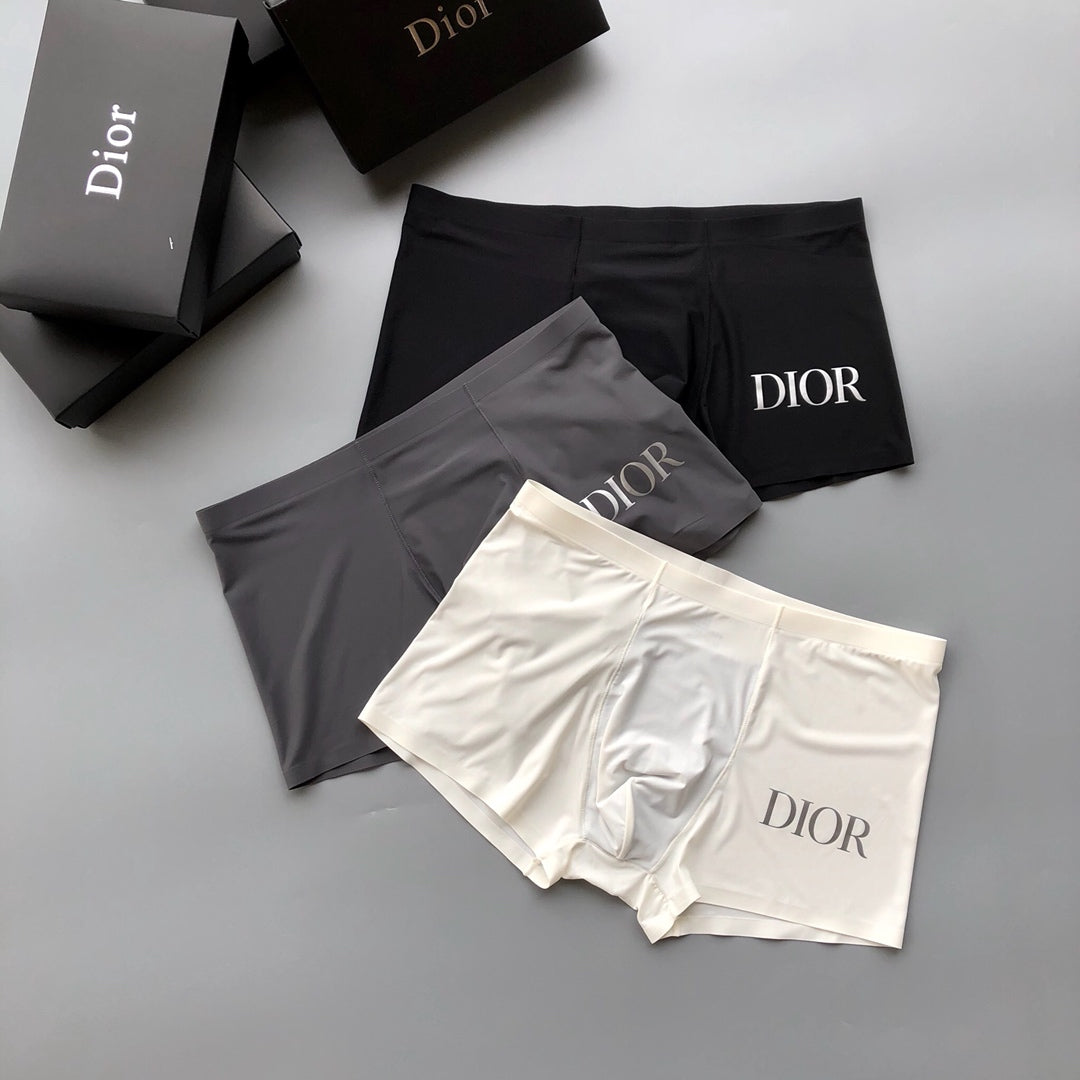 Dior Grey Red Navy Large White Letters Boxer Briefs, image 2