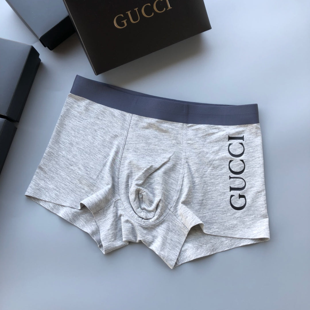 Gucci Burgundy Grey Vertical Wordmark Boxer Briefs, image 4