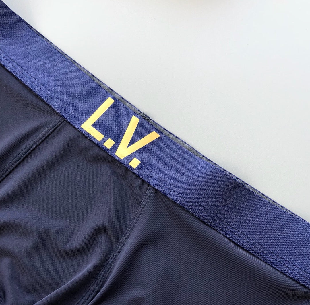 Louis Vuitton Blue Black Gold Dotted Initials Boxer Briefs, image 7