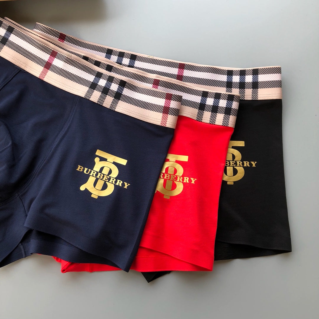 Burberry Green White Red Check Waist Boxer Briefs, image 3