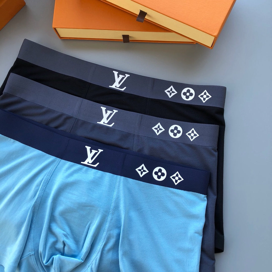 Louis Vuitton Blue Grey Black Diamond Waist Pattern Boxer Briefs, image 3