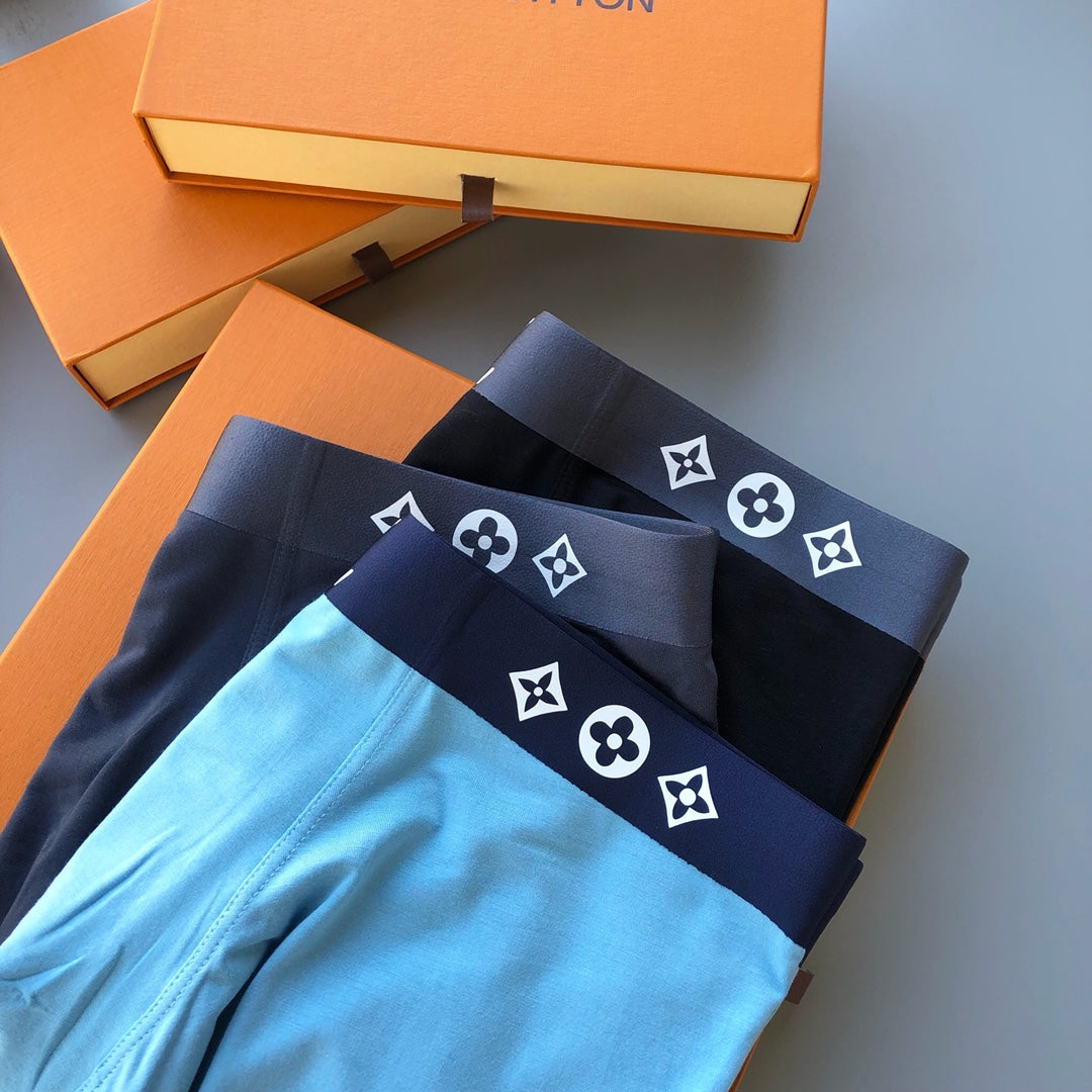 Louis Vuitton Blue Grey Black Diamond Waist Pattern Boxer Briefs, image 1