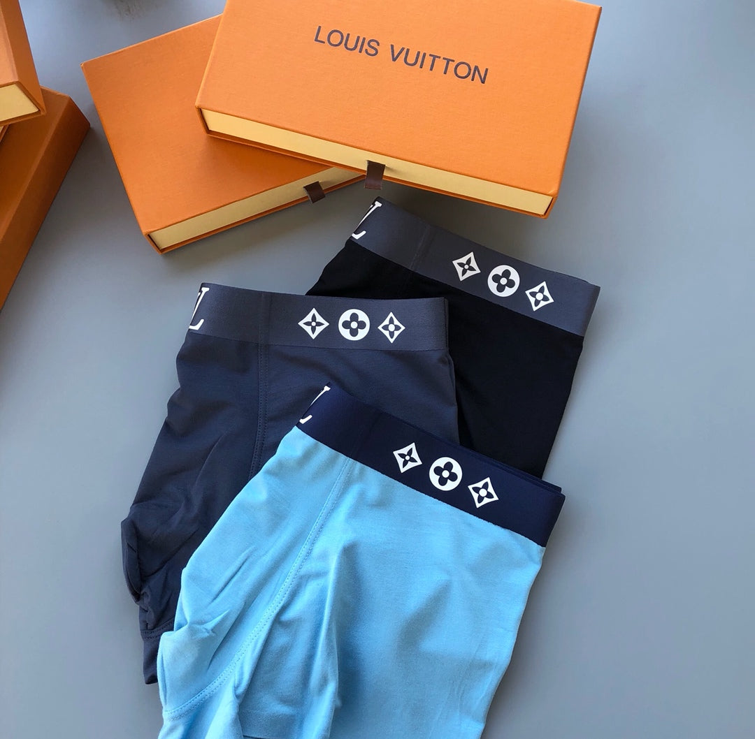 Louis Vuitton Blue Grey Black Diamond Waist Pattern Boxer Briefs, image 5
