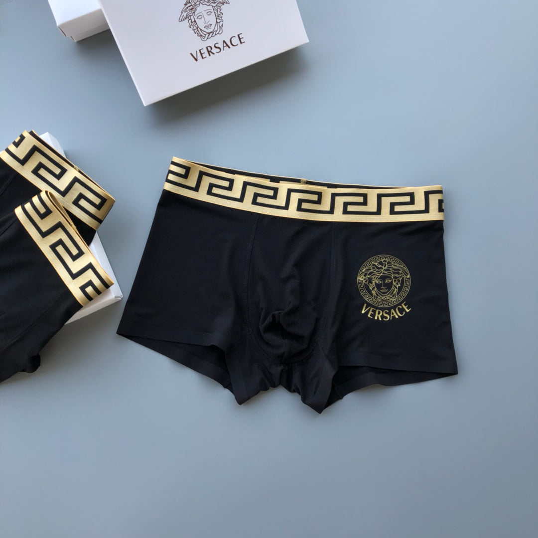 Versace Black Gold Greek Key Waist Boxer Briefs, image 6