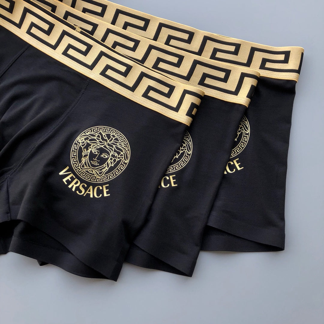 Versace Black Gold Greek Key Waist Boxer Briefs, image 5
