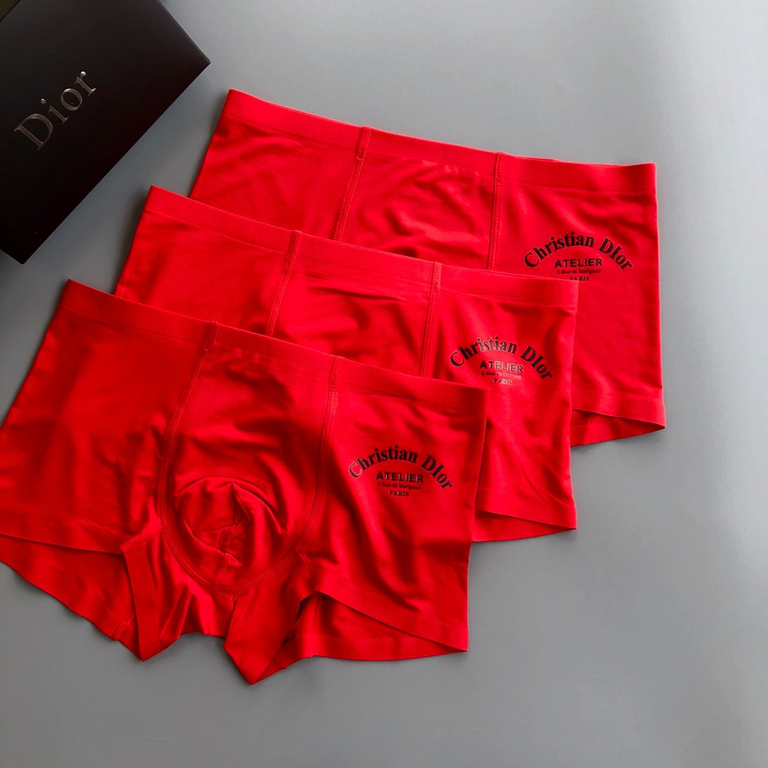 Dior Red Tonal Small Motifs Boxer Briefs, image 1