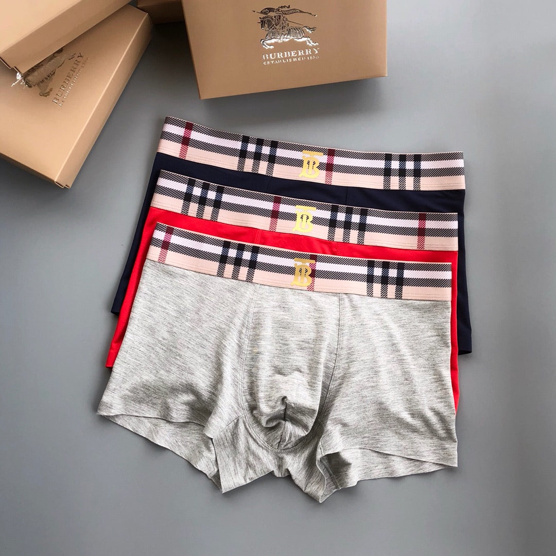Burberry Grey Red Black Gold Waist TB Boxer Briefs, image 1
