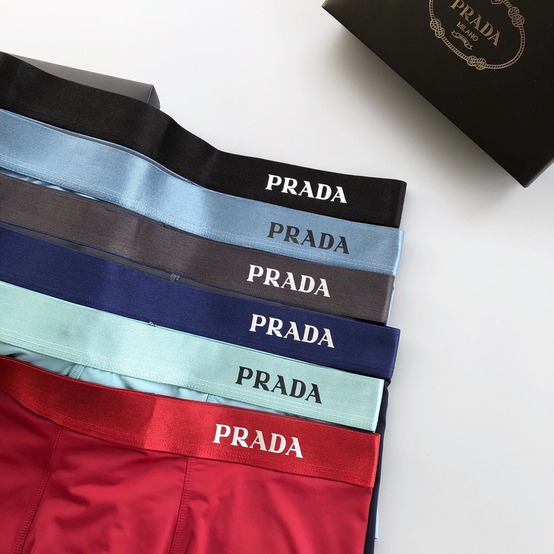Prada Light Blue Brown Grey Broad Waist Boxer Briefs, image 6