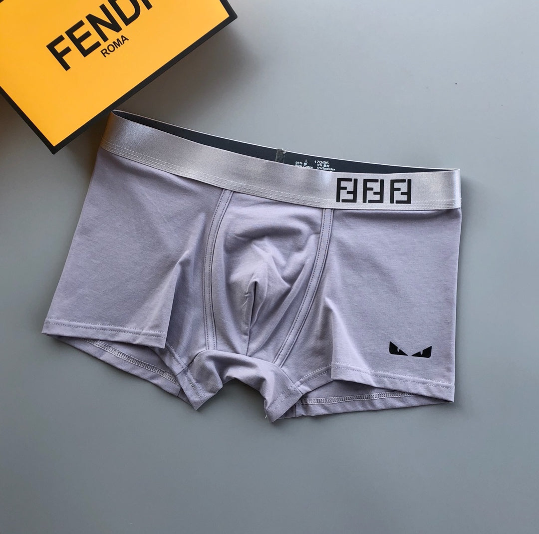 Fendi Red Grey Navy Small Square Letter Waist Boxer Briefs, image 5