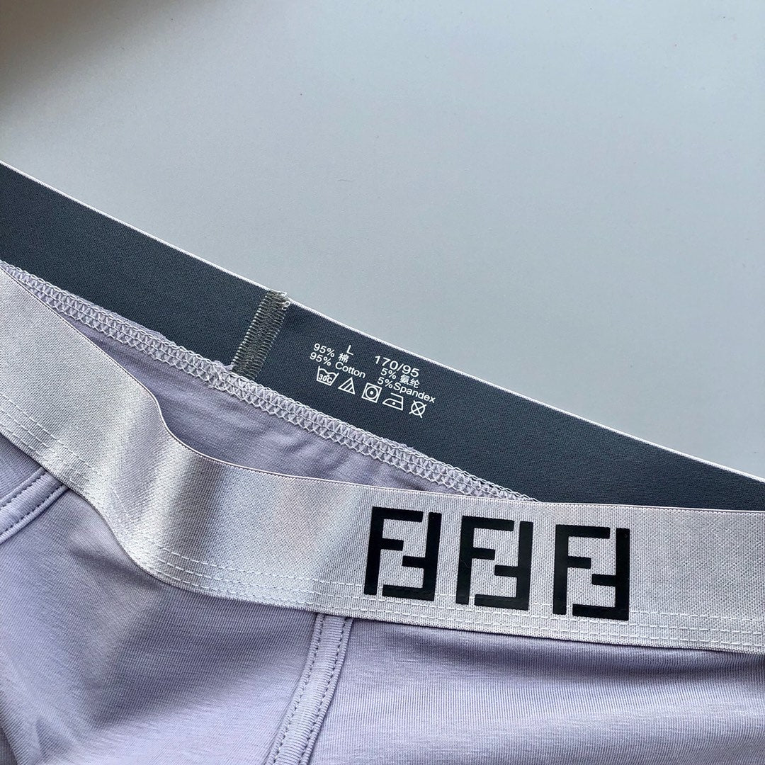 Fendi Red Grey Navy Small Square Letter Waist Boxer Briefs, image 9