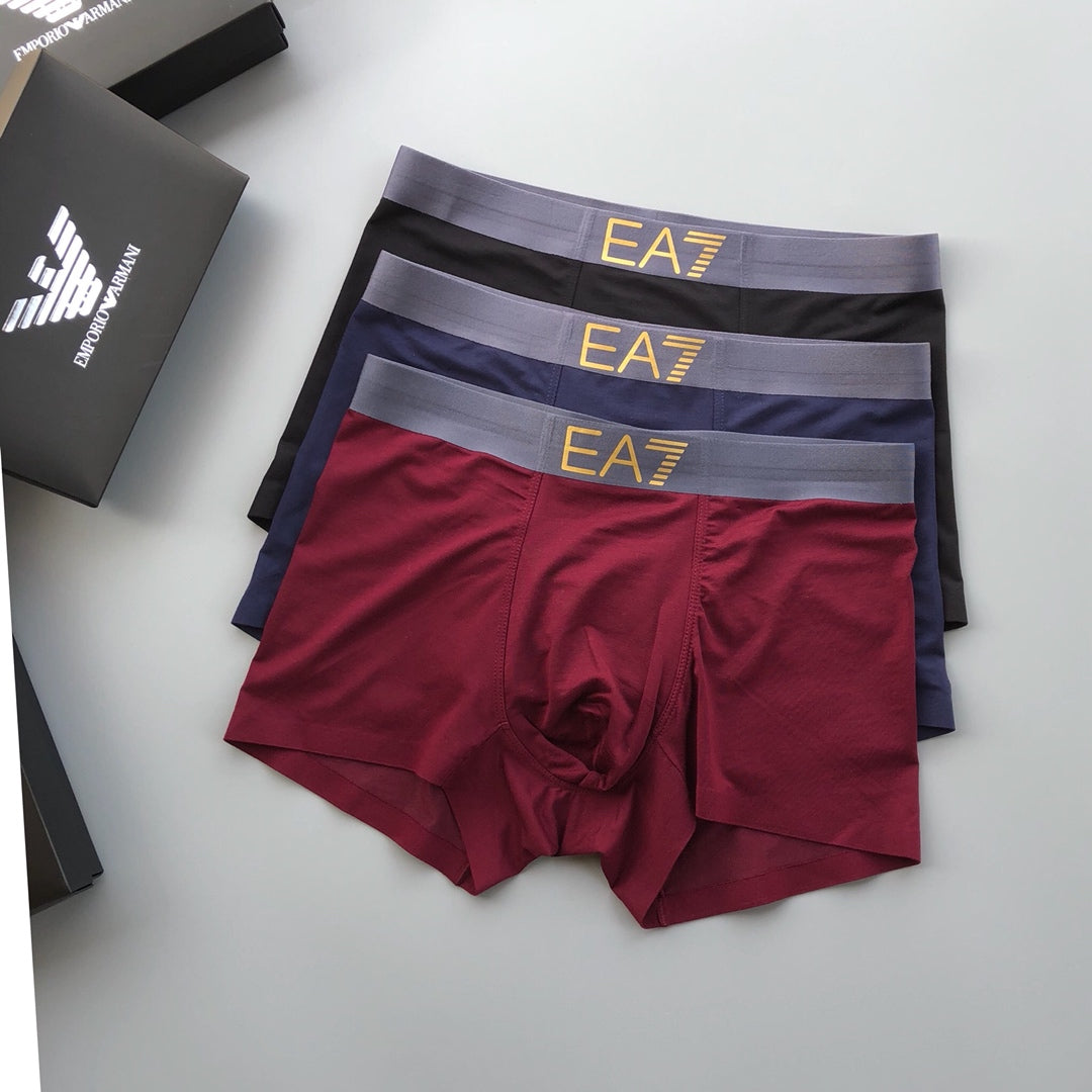 Emporio Armani Grey Boxed Letter Panels Boxer Briefs, image 2