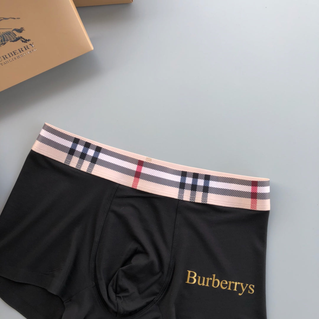 Burberry Grey Red Black Check Waist Wordmark Boxer Briefs, image 6