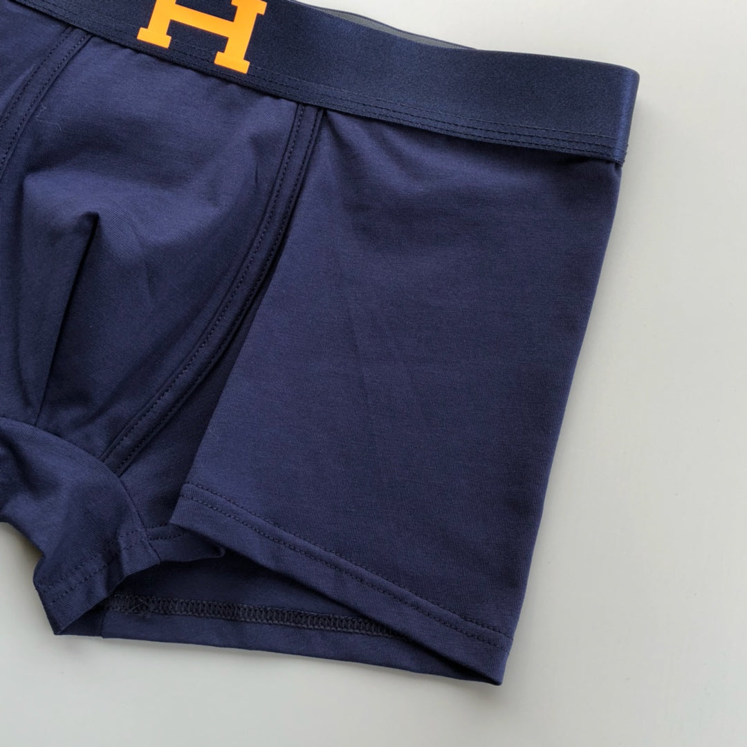 Hermès Yellow Navy Black Contrast H Waist Boxer Briefs, image 9