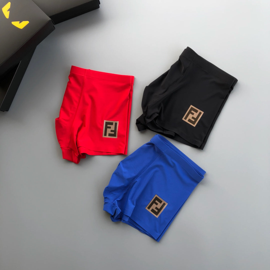Fendi Red Blue Black Small Square Patch Boxer Briefs, image 1