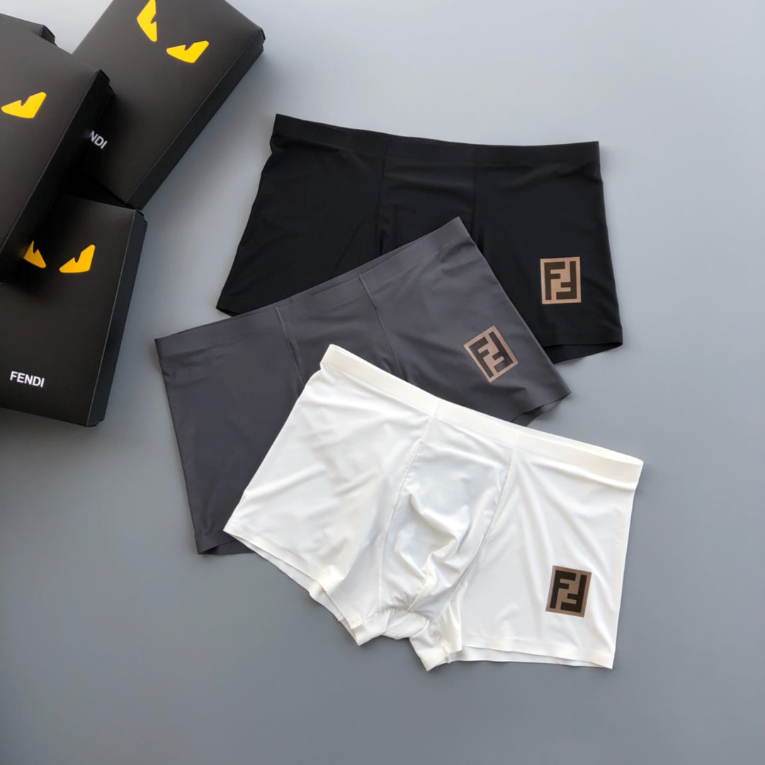 Fendi White Grey Black Small Square Leg Patch Boxer Briefs, image 5