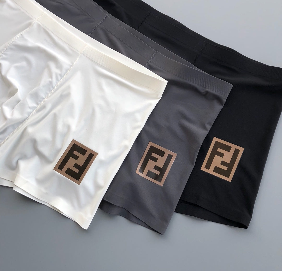 Fendi White Grey Black Small Square Leg Patch Boxer Briefs, image 3