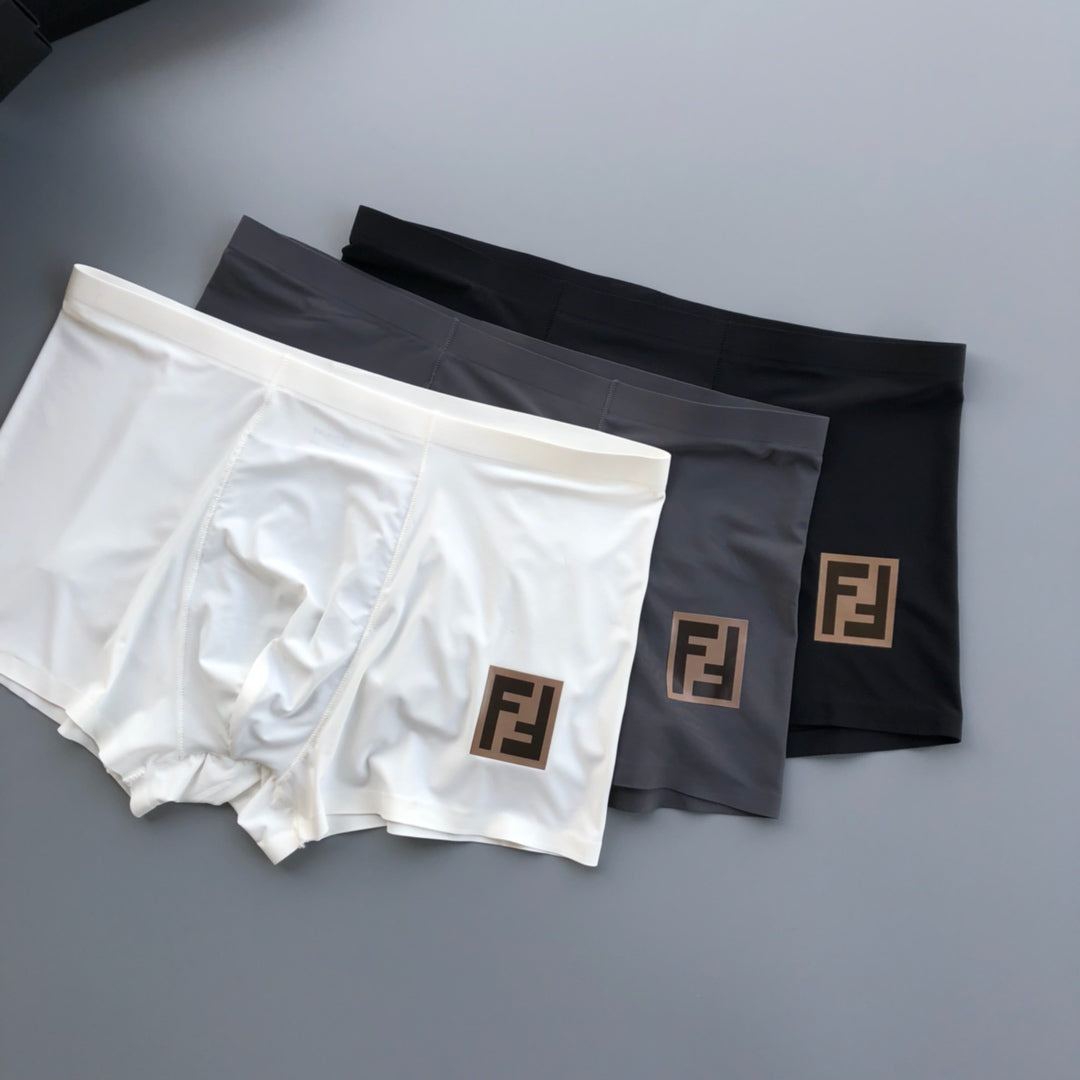 Fendi White Grey Black Small Square Leg Patch Boxer Briefs, image 2