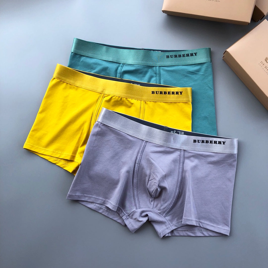 Burberry Lilac Yellow Teal Contrast Letter Waist Boxer Briefs, image 3