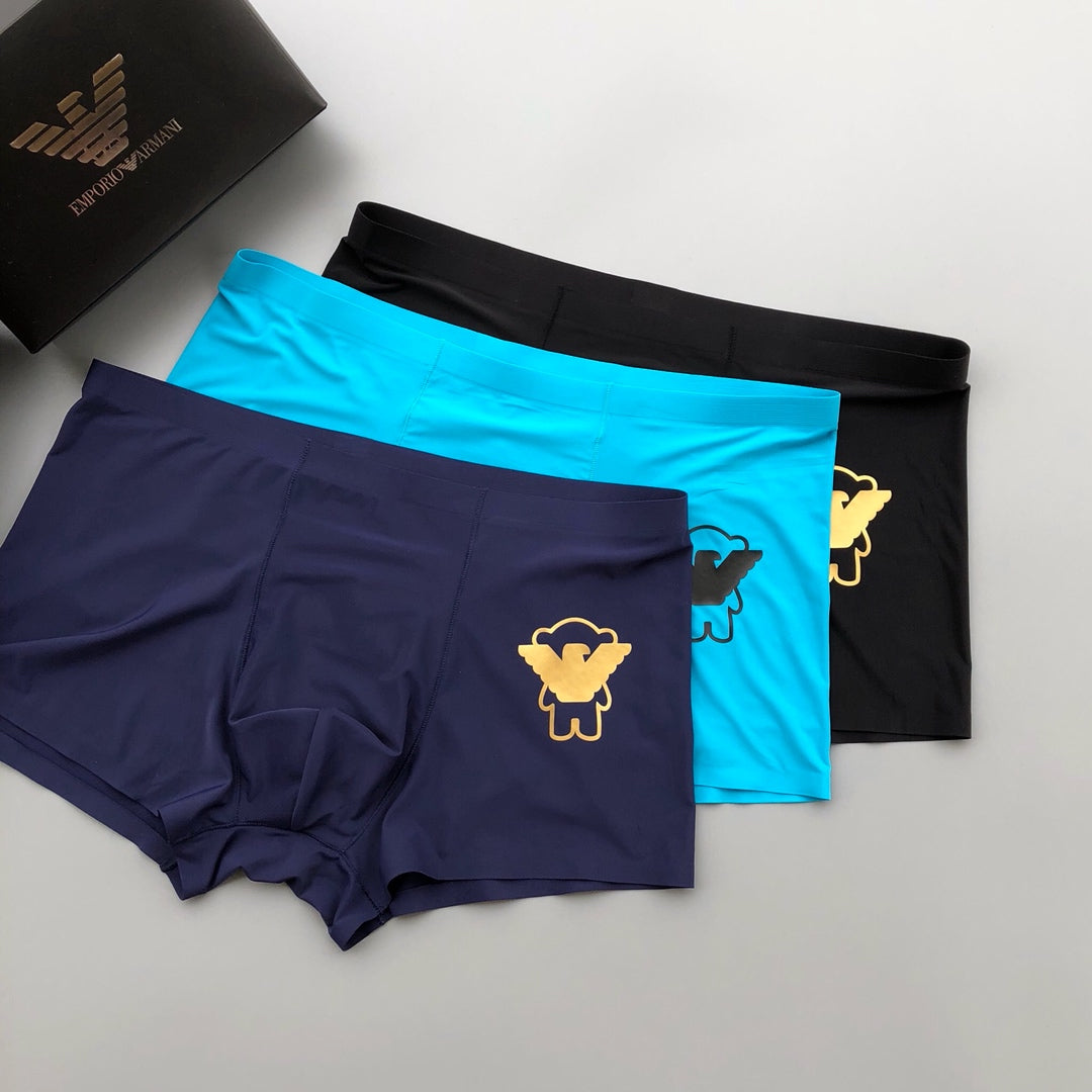 Emporio Armani Navy Cyan Gold Wing Boxer Briefs, image 1