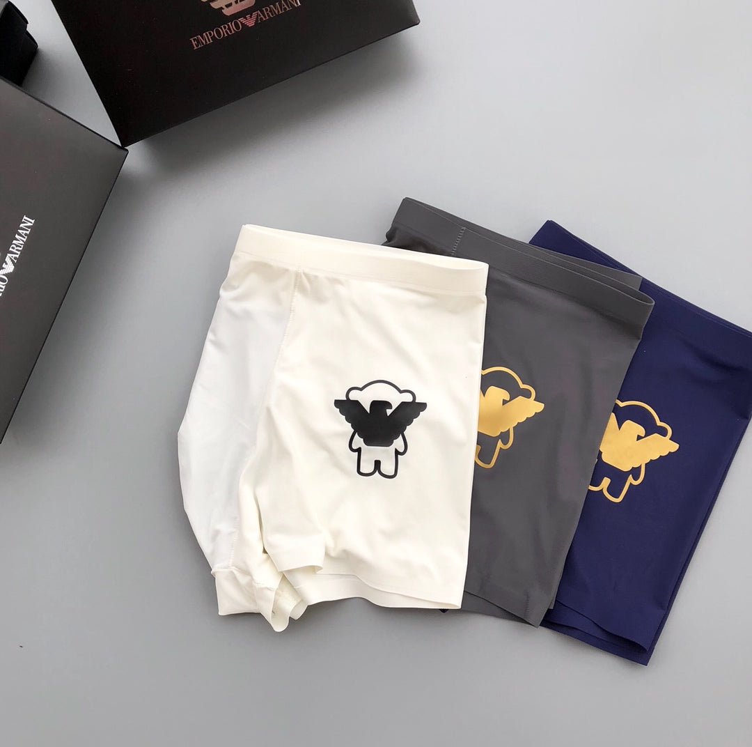 Emporio Armani White Gold Wing Emblem Boxer Briefs, image 1