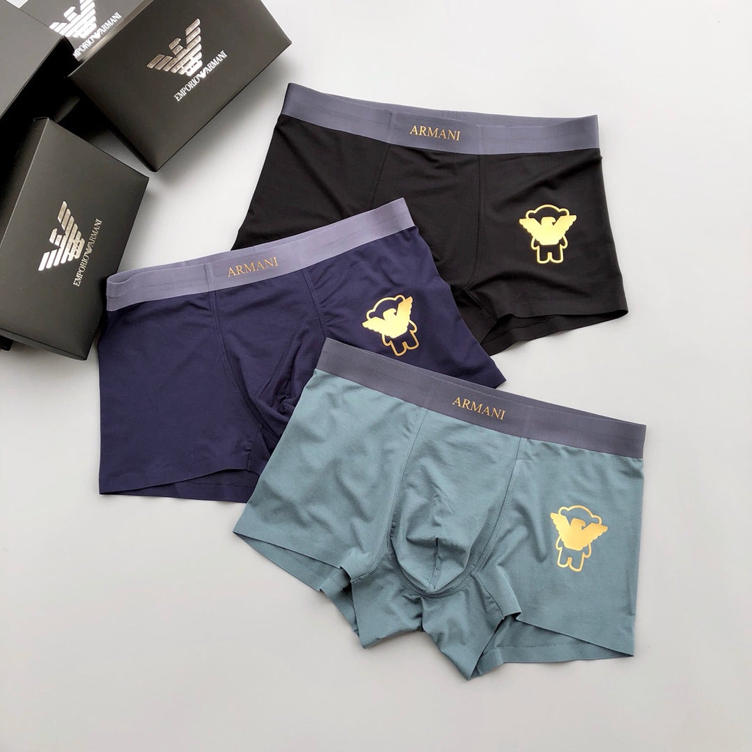 Emporio Armani Muted Folded Gold Wing Boxer Briefs, image 3